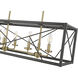 Surrey 6 Light 34 inch Matte Black/Vintage Brass Linear Chandelier Ceiling Light